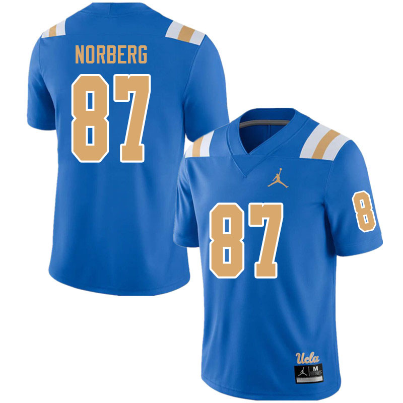 Jordan Brand Men #87 Grant Norberg UCLA Bruins College Football Jerseys Sale-Blue